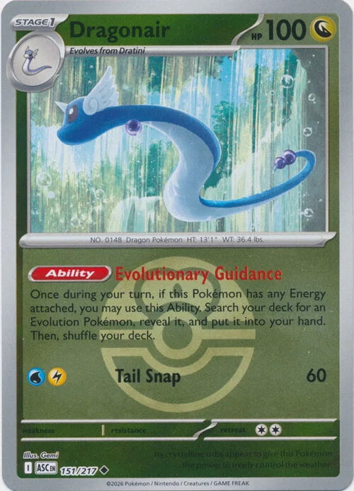 Ascended Heroes Dragonair #151/217 Pokeball Reverse Holo